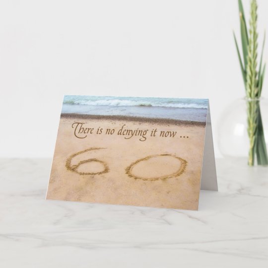 60 Geburtstags Schreiben In Der Sand Kuste Karte Zazzle De