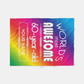 60. Geburtstags-Weltbester fabelhafter Regenbogen Fleecedecke (Vorderseite (Horizontal))