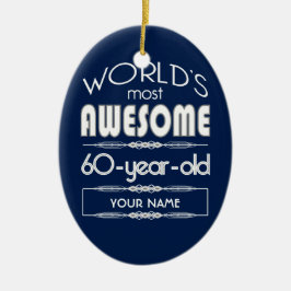 60. Geburtstags-Weltgut fabelhaftes dunkelblaues Keramikornament