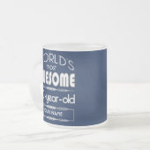 60. Geburtstags-Weltgut fabelhaftes dunkelblaues Mattglastasse (Vorderseite Links)