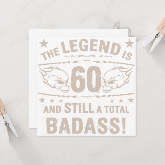 60. GeburtstagsBadass Karte (Vorderseite/Rückseite Beispiel)