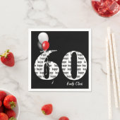 60. Geburtstagsballons Serviette (Beispiel)