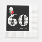 60. Geburtstagsballons Serviette (Vorderseite)