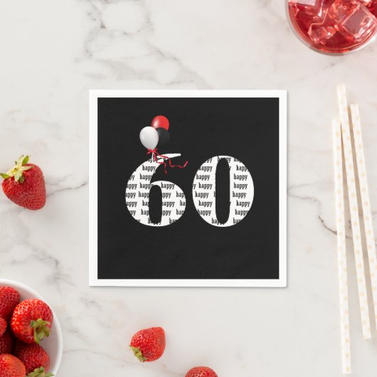 60. Geburtstagsballons Serviette (Beispiel)