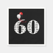60. Geburtstagsballons Serviette (Vorderseite)