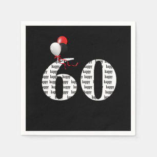 60. Geburtstagsballons Serviette