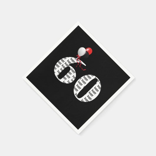 60. Geburtstagsballons Serviette (Ecke)
