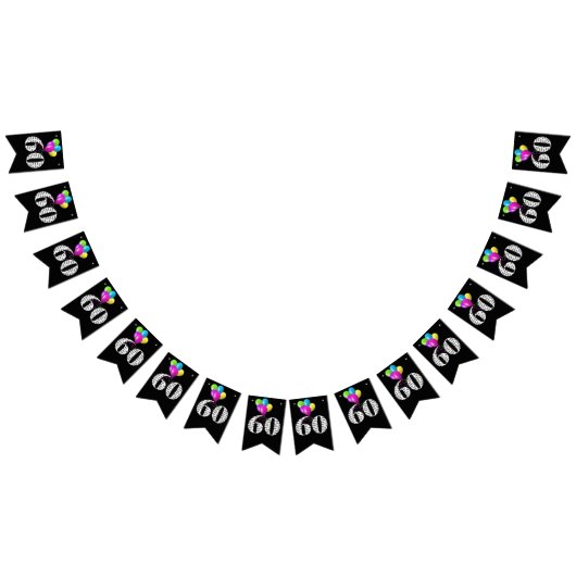 60. Geburtstagsballons Wimpelkette (Alle)