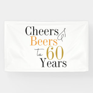 60. Geburtstagsbiere und Backen Minimales Party Banner