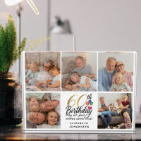 60. Geburtstagsbild Collage Script Schriftzug