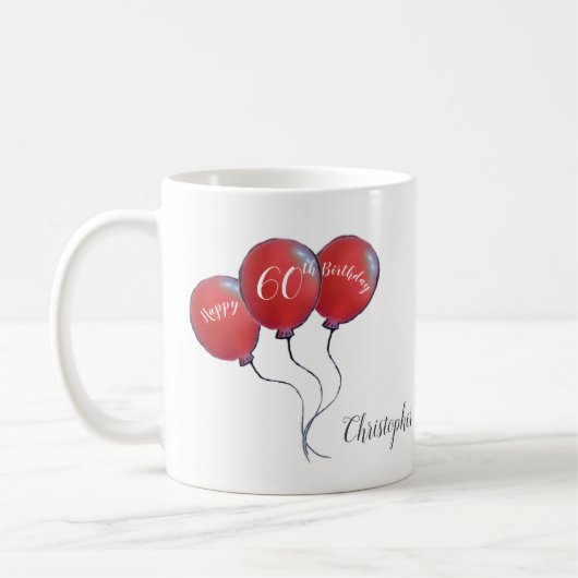 60. Geburtstagsblase Kaffeetasse (Links)