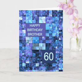 60. Geburtstagsbruder, Blaue Quadrate, Karte