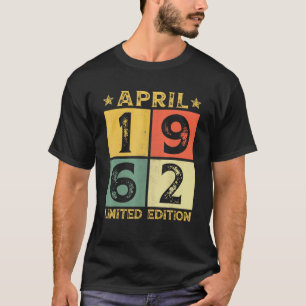 60. Geburtstagsdekorationen April 1962 60 Jahre al T-Shirt