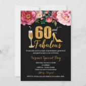 60. Geburtstagseinladung für Frauen Einladung (Vorderseite)
