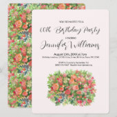 60. Geburtstagseinladung voller Rote Rosen Einladung (Vorne/Hinten)