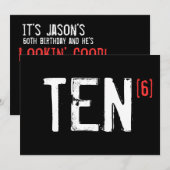 60. Geburtstagseinladung - Zehn bis Sechste Einladung (Vorne/Hinten)