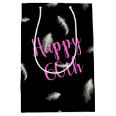 60. GeburtstagsFeathers Mittlere Geschenktasche Mittlere Geschenktüte (Vorderseite)