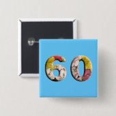 60. Geburtstagsfeier 60 Jahre Meilenstein-Button Button (Vorne & Hinten)