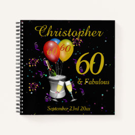 60. Geburtstagsfeier Black Party Guest Notizblock