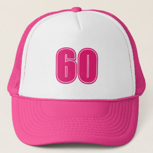 60. Geburtstagsfeier Chic Pink & Weiß Truckerkappe