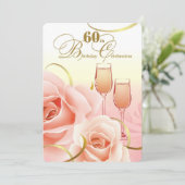 60. Geburtstagsfeier Custom Einladungen (Stehend Vorderseite)