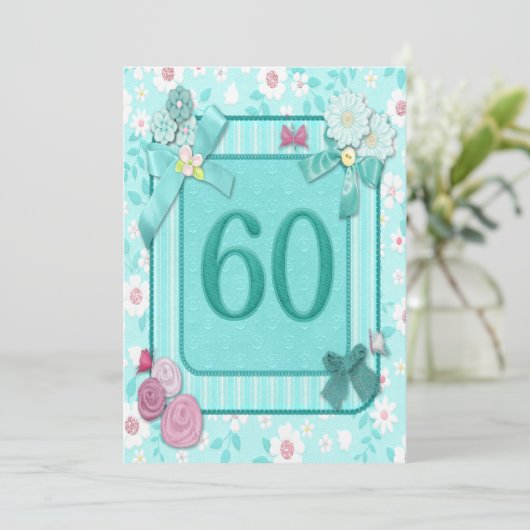 60. Geburtstagsfeier Einladung (Stehend Vorderseite)