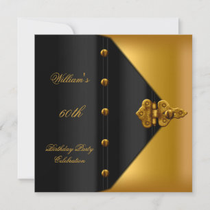 60. Geburtstagsfeier Elegant Herren Gold Schwarz H Einladung