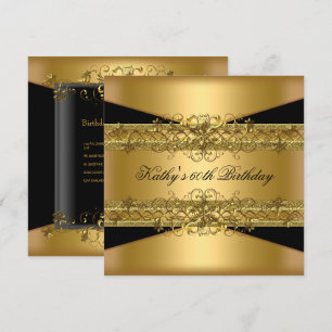 60. Geburtstagsfeier Gold Schwarz 60 Einladung