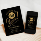 60. Geburtstagsfeier Gold Schwarz Einladung