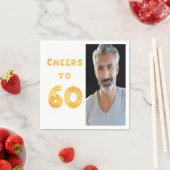 60. Geburtstagsfeier Goldjubeln Foto Serviette (Beispiel)