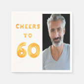 60. Geburtstagsfeier Goldjubeln Foto Serviette (Vorderseite)