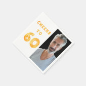 60. Geburtstagsfeier Goldjubeln Foto Serviette (Ecke)