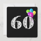 60. Geburtstagsfeier mit Ballon-Bunch Einladung (Vorderseite)