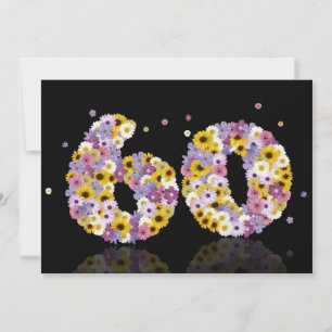 60. Geburtstagsfeier mit Blumenbriefen Einladung