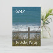 60. Geburtstagsfeier-Ozean/Männchen Einladung (Stehend Vorderseite)