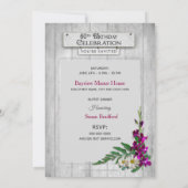 60. Geburtstagsfeier, rustikales Fenster Einladung (Rückseite)