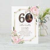 60. Geburtstagsfeier und Einladungen mit Blumen (Stehend Vorderseite)