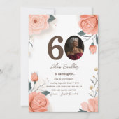 60. Geburtstagsfeier und Rote Feier Einladungen (Vorderseite)