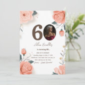 60. Geburtstagsfeier und Rote Feier Einladungen (Stehend Vorderseite)