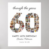 60. Geburtstagsfoto-Collage Poster (Vorne)