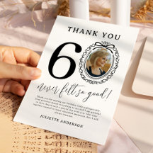 60. Geburtstagsfoto Danke Karte
