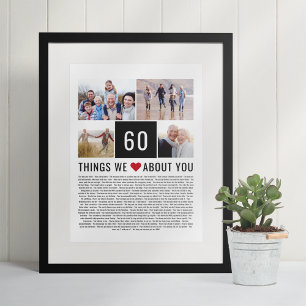 60. Geburtstagsgeschenk Dinge, die wir lieben List Poster
