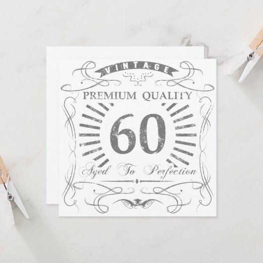 60. Geburtstagsgeschenk Karte (Vorderseite/Rückseite Beispiel)