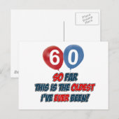60. Geburtstagsgeschenk Postkarte (Vorne/Hinten)