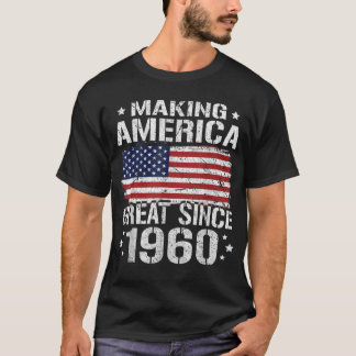 60. Geburtstagsgeschenke USA Amerikanische Flagge T-Shirt