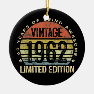 60. Geburtstagsgeschenke Vintage 1962 limitierte A Keramik Ornament