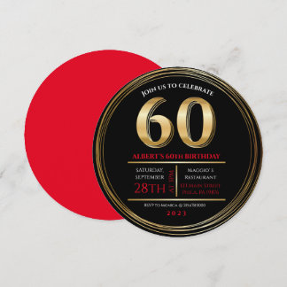 60. Geburtstagsgoldschwarze Party Einladung