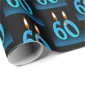 60. Geburtstagskandale mit Eyeballs Geschenkpapier (Rolleneckpunkt)