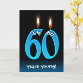 60. Geburtstagskandale mit Eyeballs Karte (Gelbe Blume)