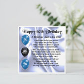 60. Geburtstagskarte - Bruder Karte (Stehend Vorderseite)